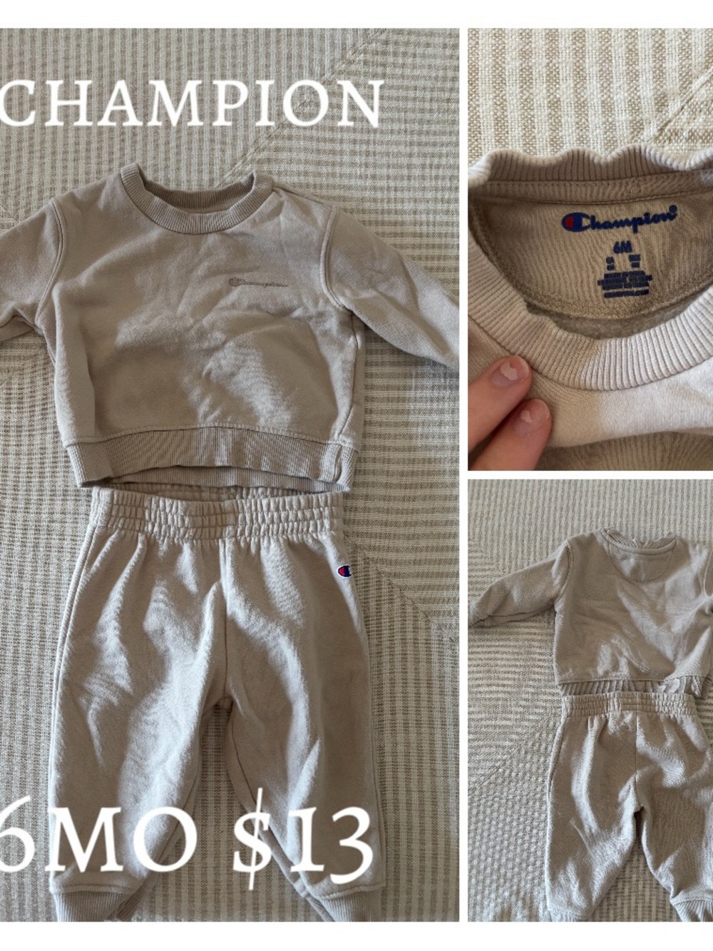 Champion Kids Beige Sweatshirt & Joggers Set